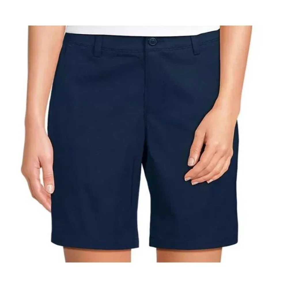 Lands End Shorts Girls Size 12 Active Chino School Uniform Navy Short Retail $22